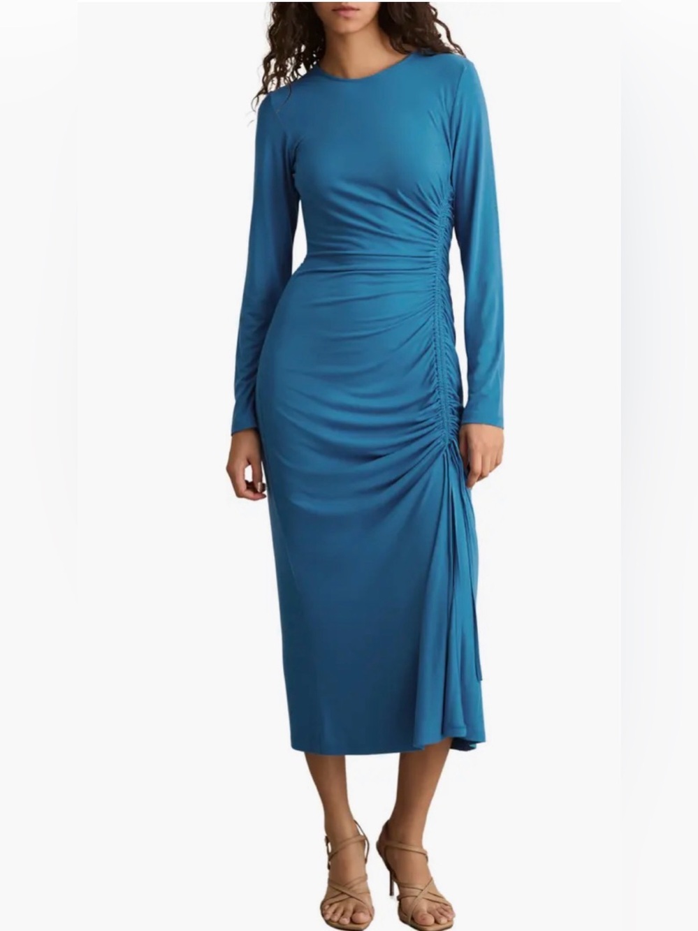 Reiss $225 Rosie Long Sleeve Dress in blue